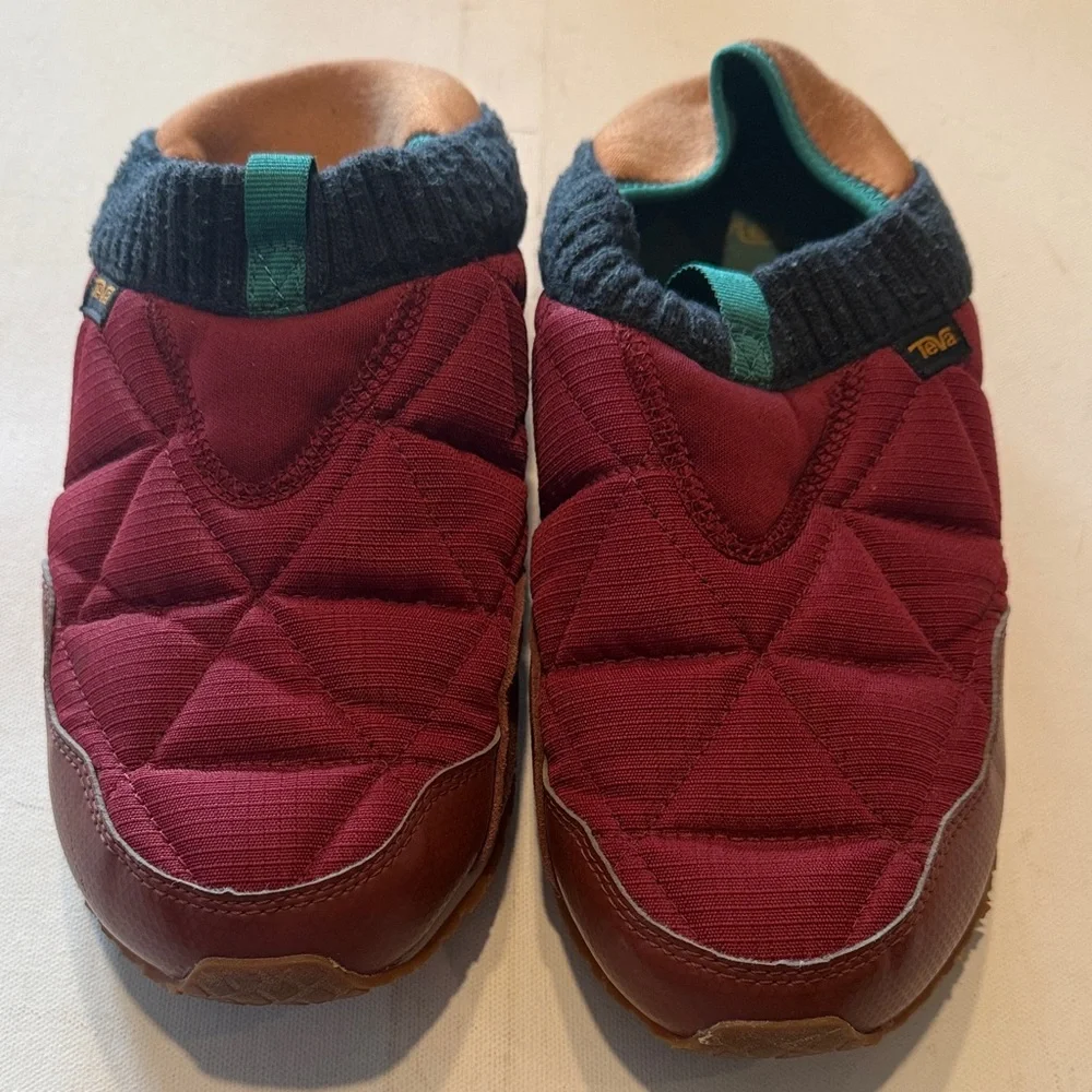 Teva Women's Quilted Slippers - Burgundy and Brown - Picture 1 of 4